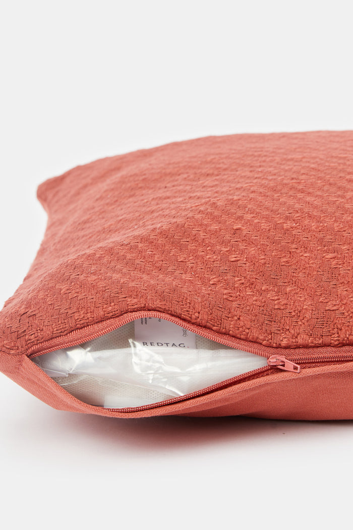 Redtag-Burnt-Rose-Textured-Cushion-Category:Cushions,-Colour:Red,-Deals:New-In,-Filter:Home-Bedroom,-H1:HMW,-H2:BED,-H3:BCC,-H4:CUS,-HMW-BED-Cushions,-HMWBEDBCCCUS,-New-In-HMW-BED,-Non-Sale,-ProductType:Cushions,-Season:W23O,-Section:Homewares,-W23O-Home-Bedroom-