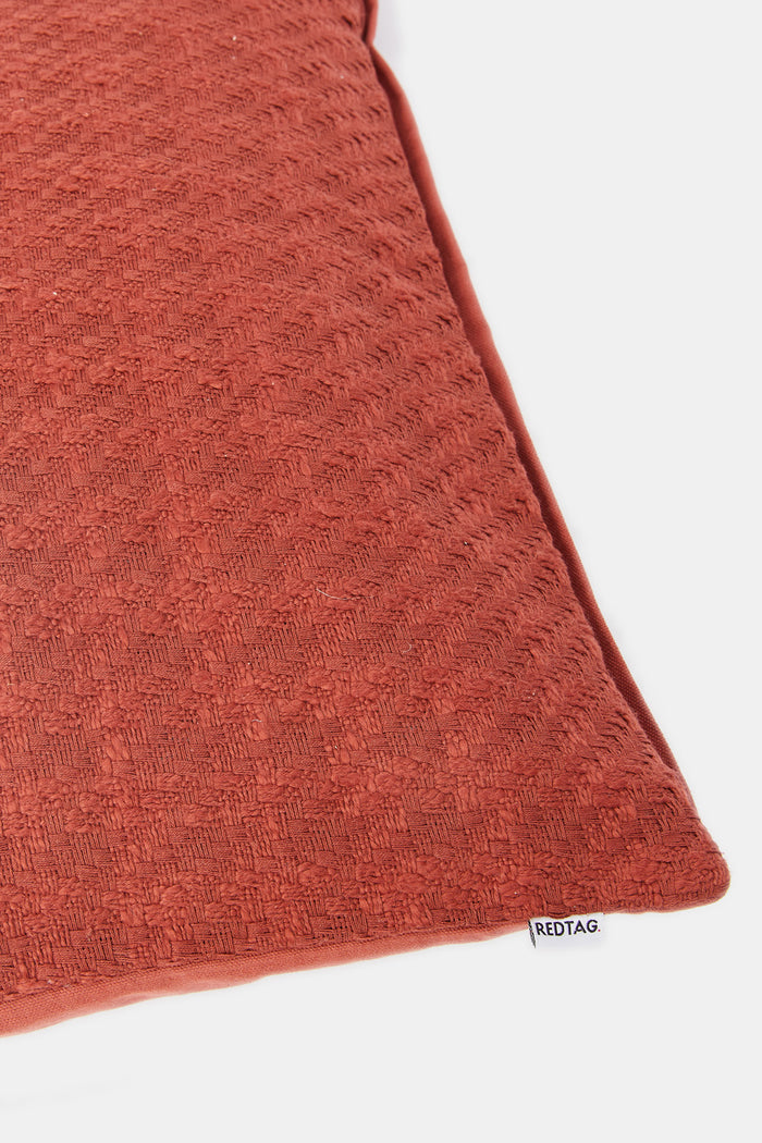 Redtag-Burnt-Rose-Textured-Cushion-Category:Cushions,-Colour:Red,-Deals:New-In,-Filter:Home-Bedroom,-H1:HMW,-H2:BED,-H3:BCC,-H4:CUS,-HMW-BED-Cushions,-HMWBEDBCCCUS,-New-In-HMW-BED,-Non-Sale,-ProductType:Cushions,-Season:W23O,-Section:Homewares,-W23O-Home-Bedroom-