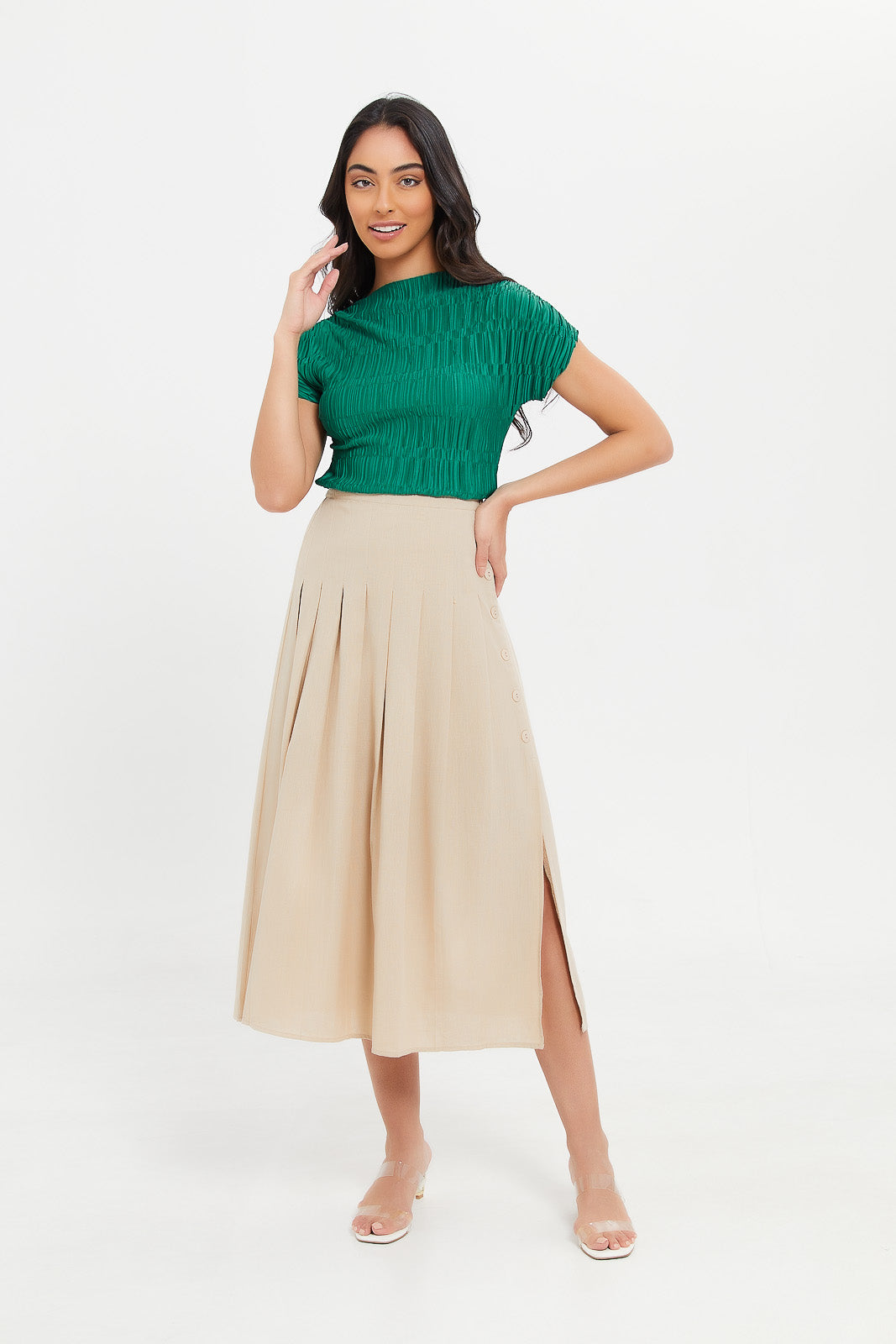 Women's knife pleated skirt sales