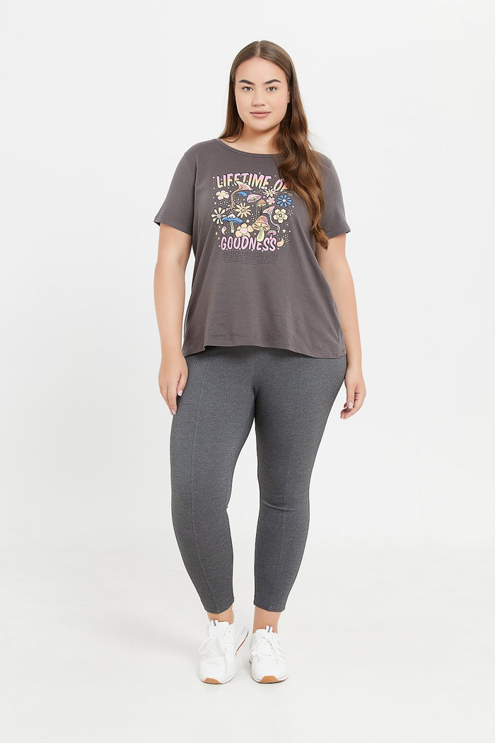 Redtag-Charcoal-Ponte-Legging-Category:Joggers,-Colour:Charcoal,-Deals:New-In,-Filter:Plus-Size,-H1:LWR,-H2:LDP,-H3:TRS,-H4:LEG,-LDP-Joggers,-New-In-LDP,-Non-Sale,-ProductType:Joggers,-S23D,-Season:S23D,-Section:Women,-TBL-Women's-