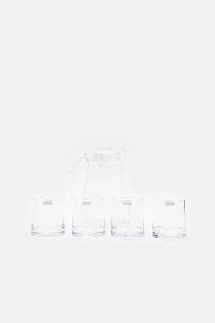 Redtag-Clear-Glass-Drink-Set-(5Pieces)-Category:Glasses,-Colour:White,-Deals:New-In,-Filter:Home-Dining,-H1:HMW,-H2:DIN,-H3:DRW,-H4:GLS,-HMW-DIN-Drinkware,-HMWDINDRWGLS,-Multiple,-New-In-HMW-DIN,-Non-Sale,-ProductType:Glass-Sets,-Season:W23A,-Section:Homewares,-W23A-Home-Dining-