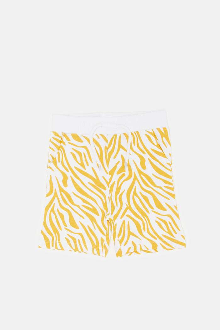 Redtag-Golden-Printed-Stripe-Active-Shorts-Category:Shorts,-Colour:White,-Deals:New-In,-Filter:Infant-Boys-(3-to-24-Mths),-H1:KWR,-H2:INB,-H3:SPW,-H4:AST,-INB-Shorts,-KWRINBSPWAST,-New-In-INB,-Non-Sale,-ProductType:Active-Shorts,-S23E,-Season:S23E,-Section:Boys-(0-to-14Yrs),-TBL-Infant-Boys-3 to 24 Months