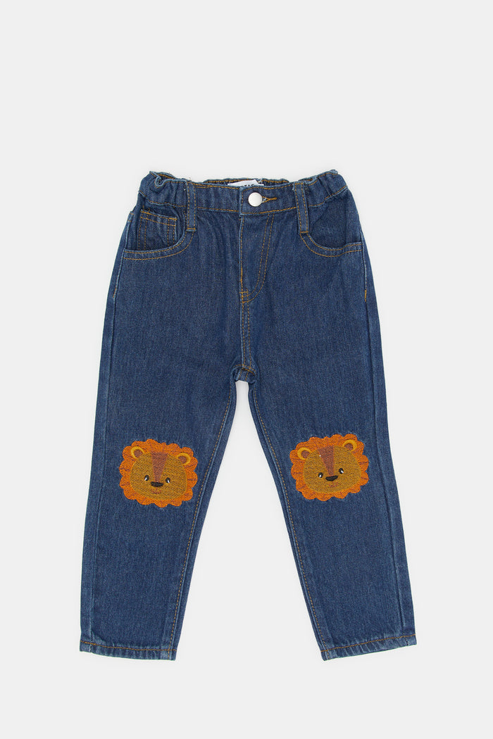 Redtag-Blue-Lion-Novelty-Jean-Category:Jeans,-Colour:Blue,-Deals:New-In,-Filter:Infant-Boys-(3-to-24-Mths),-H1:KWR,-H2:INB,-H3:DNB,-H4:JNS,-INB-Jeans,-KWRINBDNBJNS,-New-In-INB,-Non-Sale,-ProductType:Jeans-Slim-Fit,-S23E,-Season:S23E,-Section:Boys-(0-to-14Yrs)-Infant-Boys-3 to 24 Months