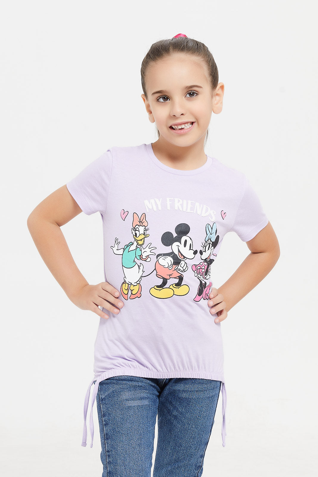 Buy Girls Lilac Disney Friends Print T-Shirt 126198016 in Saudi Arabia ...