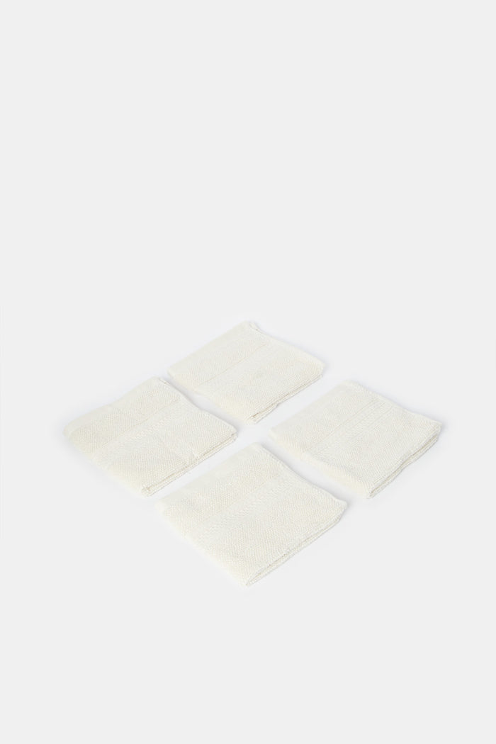 Redtag-Beige-Textured-Cotton-Face-Towel-Set-(4-Piece)-Category:Towels,-Colour:Beige,-Deals:New-In,-Filter:Home-Bathroom,-H1:HMW,-H2:BAC,-H3:TOW,-H4:FAC,-HMW-BAC-Towels,-HMWBACTOWFAC,-New-In-HMW-BAC,-Non-Sale,-ProductType:Face-Towels,-Season:W23A,-Section:Homewares,-W23A-Home-Bathroom-