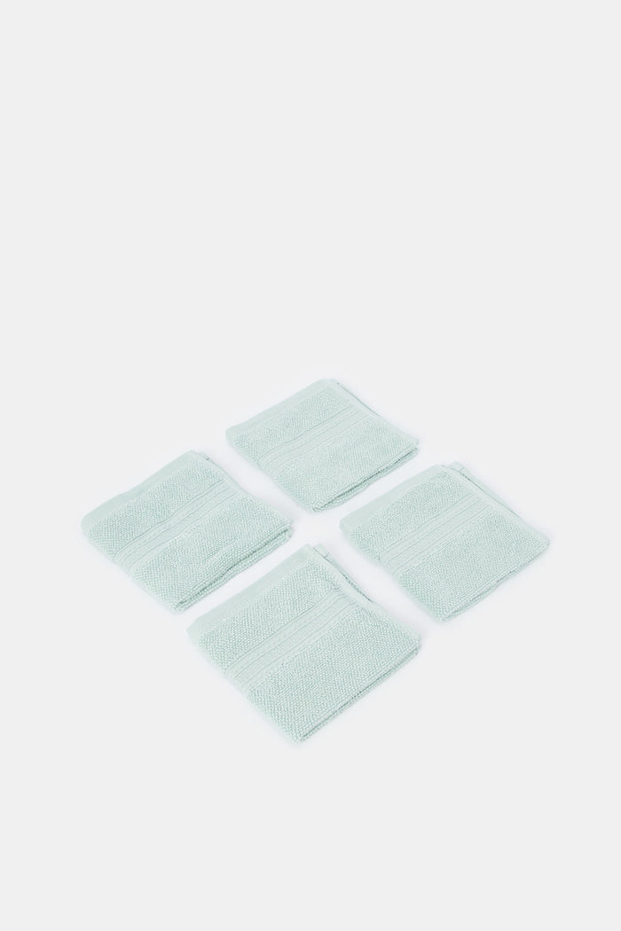 Redtag-Mint-Textured-Cotton-Face-Towel-Set-(4-Piece)-Category:Towels,-Colour:Mint,-Deals:New-In,-Filter:Home-Bathroom,-H1:HMW,-H2:BAC,-H3:TOW,-H4:FAC,-HMW-BAC-Towels,-HMWBACTOWFAC,-New-In-HMW-BAC,-Non-Sale,-ProductType:Face-Towels,-Season:W23A,-Section:Homewares,-W23A-Home-Bathroom-