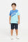 Redtag-Blue-Cut-And-Sew-Foil-Print-Fashion-Tee-BOY-T-Shirts,-Category:T-Shirts,-Colour:Blue,-Deals:New-In,-Filter:Boys-(2-to-8-Yrs),-H1:KWR,-H2:BOY,-H3:TSH,-H4:TSH,-KWRBOYTSHTSH,-New-In-BOY,-Non-Sale,-ProductType:Printed-T-Shirt,-S23E,-Season:S23E,-Section:Boys-(0-to-14Yrs)-Boys-2 to 8 Years