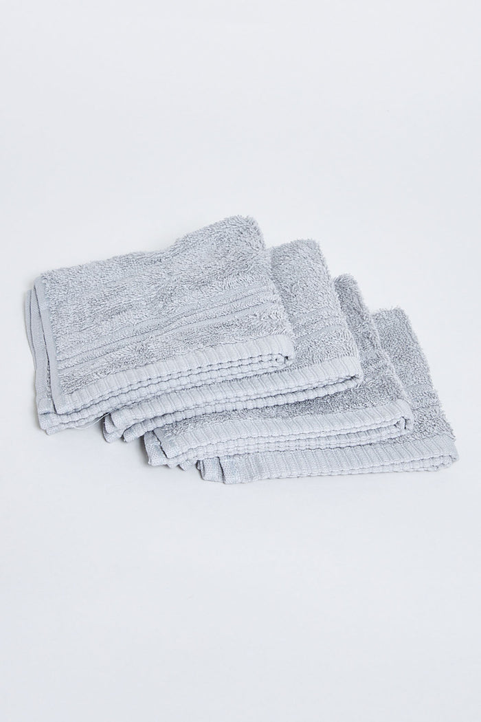 Grey Soft Cotton Face Towel Set (4 Piece) - REDTAG